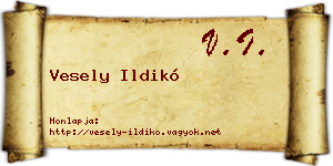 Vesely Ildikó névjegykártya